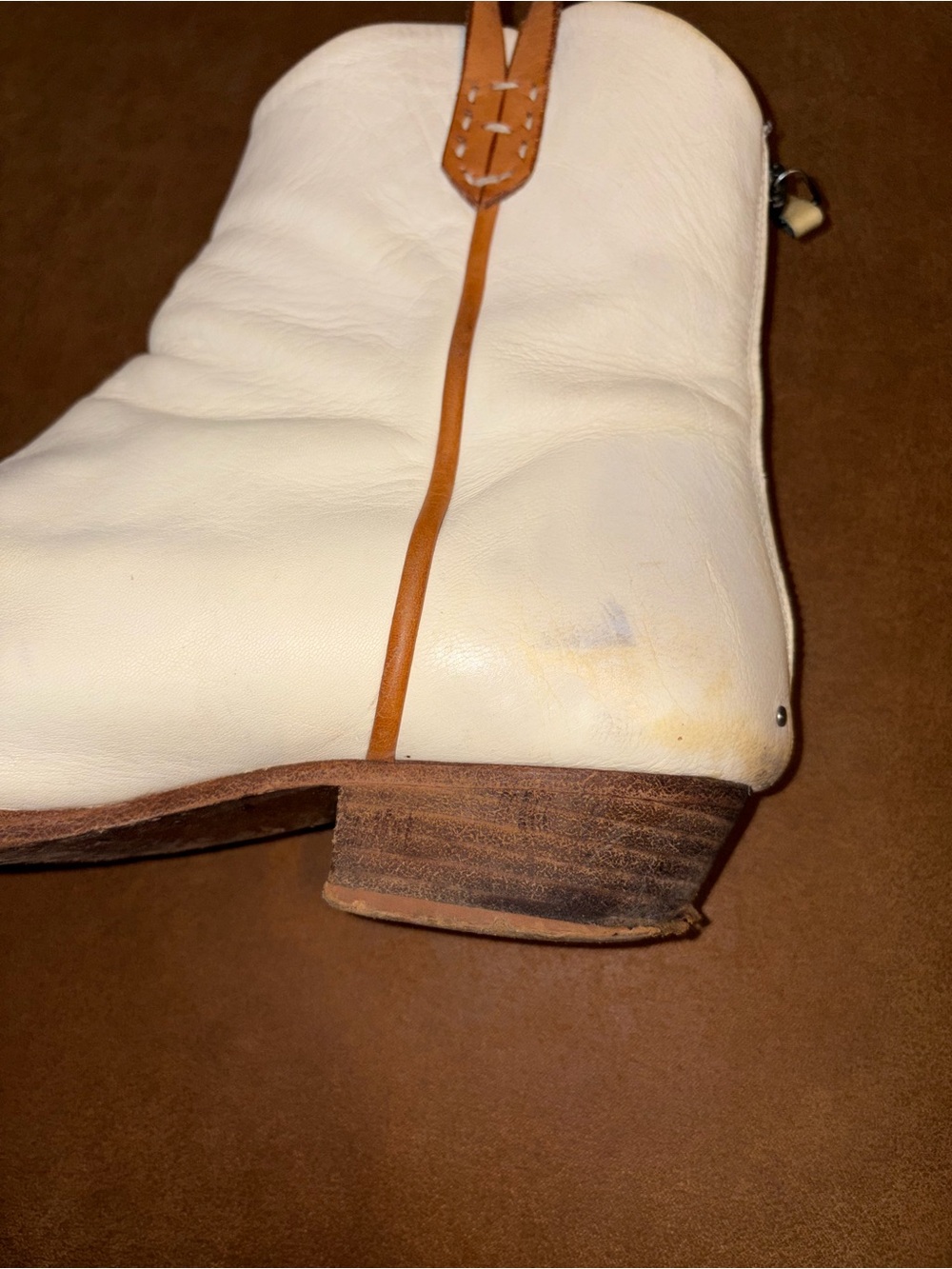 Free People We The Free Wesley White/boneLeather Ankle Boots Size 39 / 9 - Picture 5 of 16